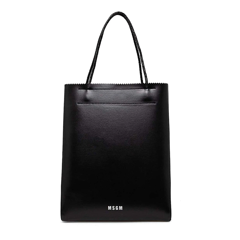 Msgm Women's Black Shopping Bags, One Size, Borsa Tote Bag