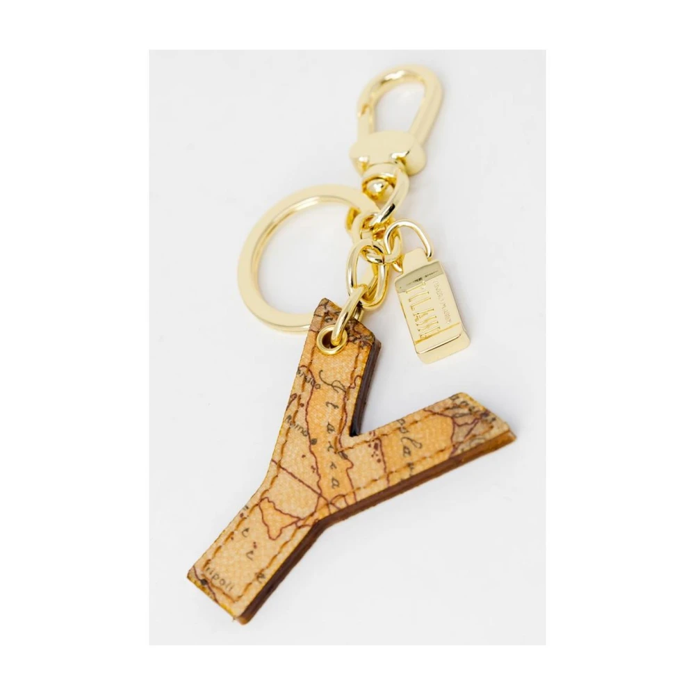 Alviero Martini 1a Classe Geo Map Style Sleutelhanger Beige Dames