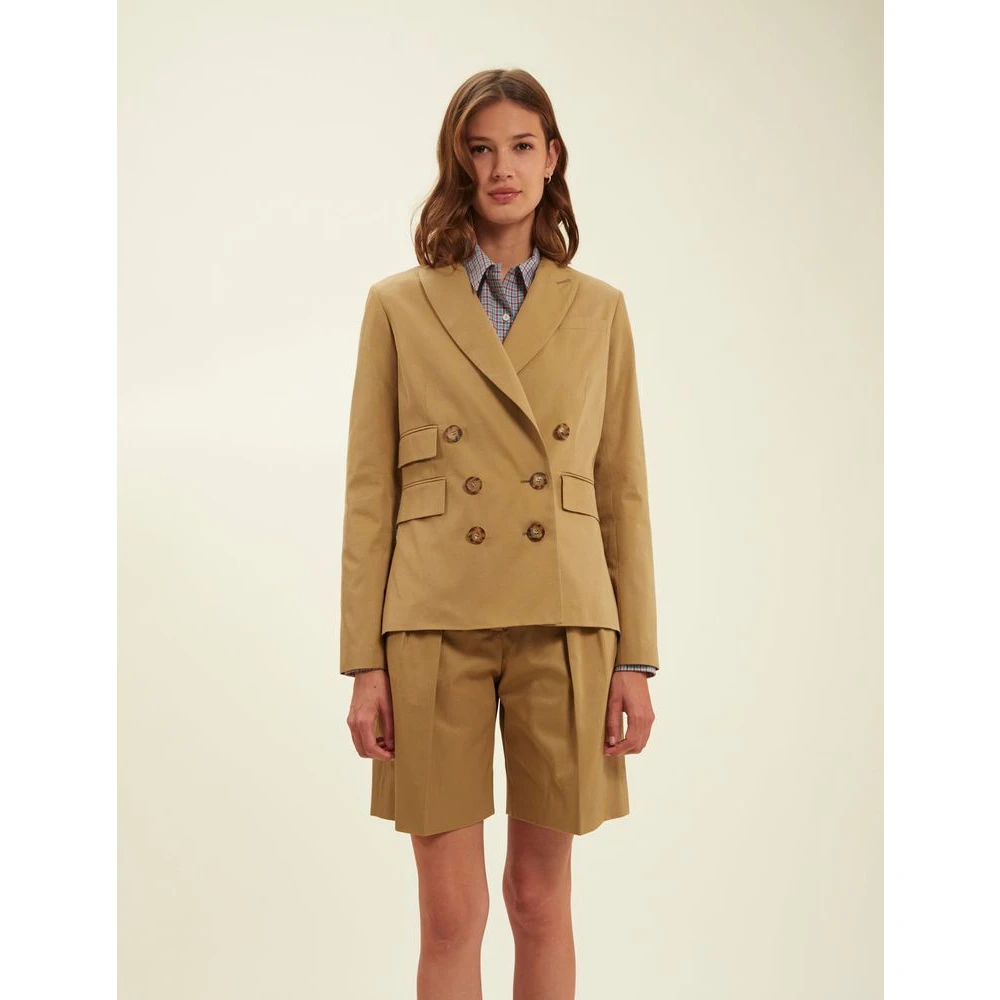 Ines De La Fressange Paris Khaki Katoenen Jas Brown Dames