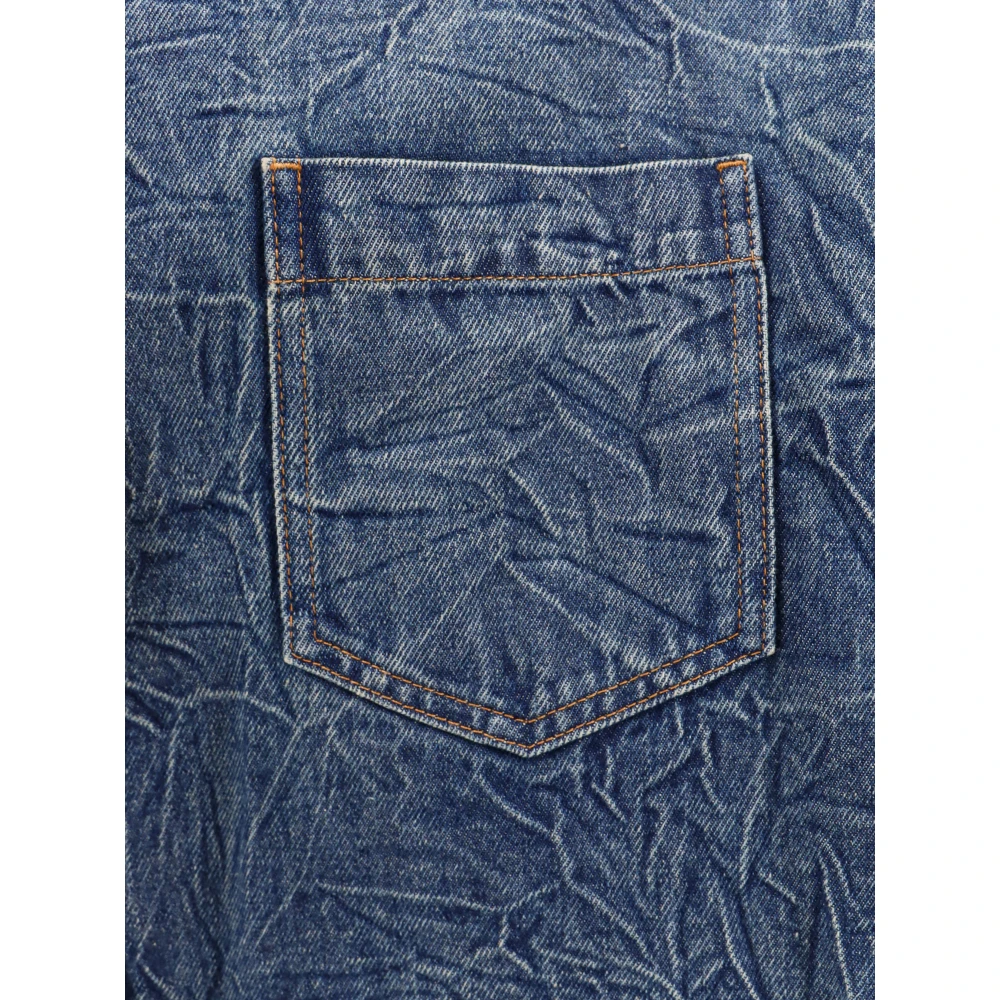 MM6 Maison Margiela Denim Numeric Signature Shirt Blue Heren
