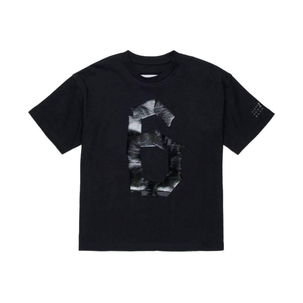 Mm6 Maison Margiela Unisex Black T-Shirts And Polos