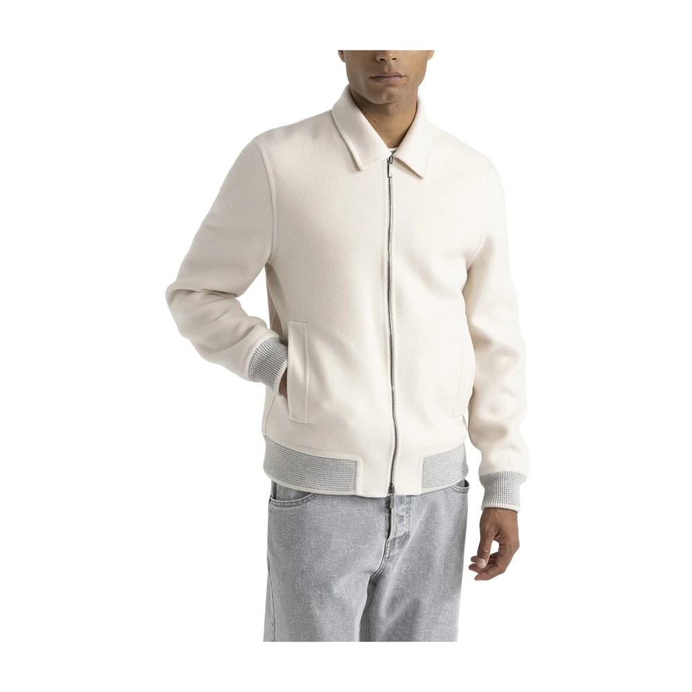 PESERICO Dubbelzijdige wol en kasjmier jas Beige Heren