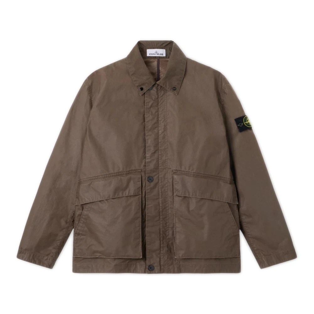 Stone Island Brown Light Jackets, Male, S, Cotton Twill Field Jacket