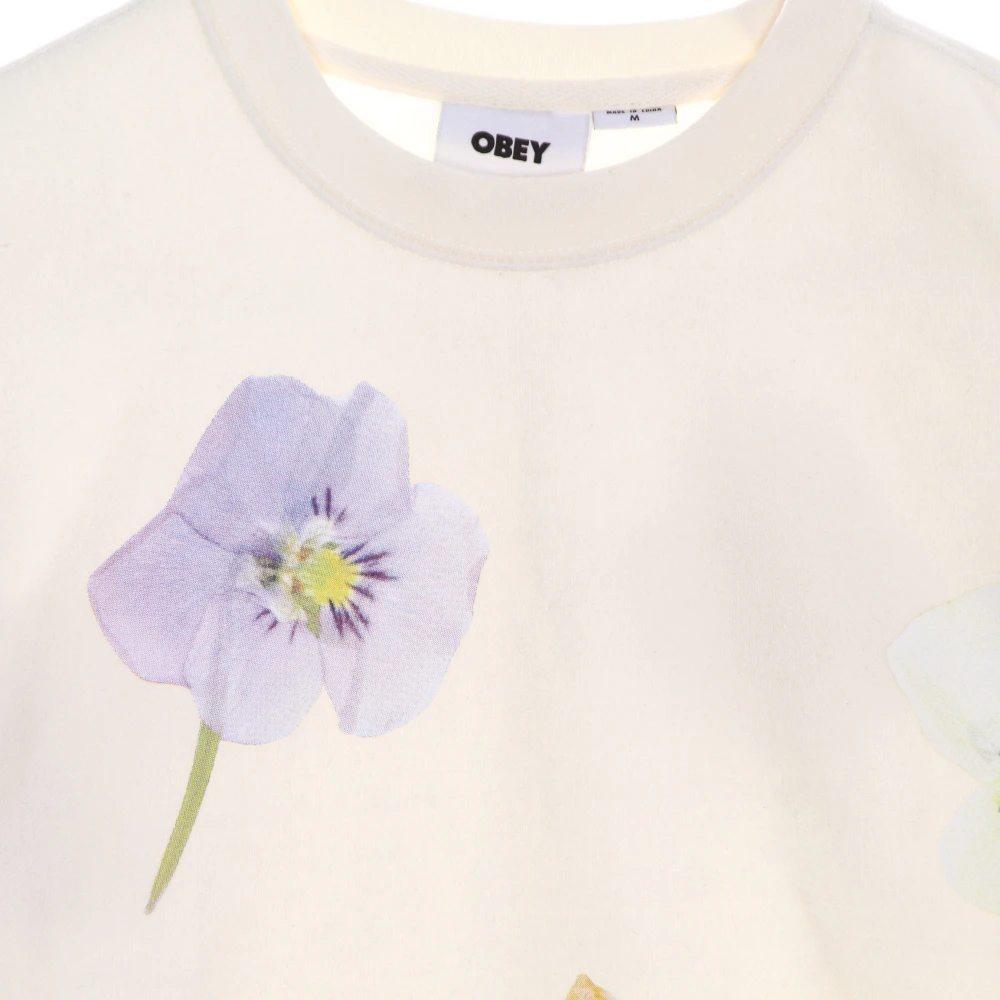 Obey Crew Neck Special Fleece Bloemenprint Beige Heren