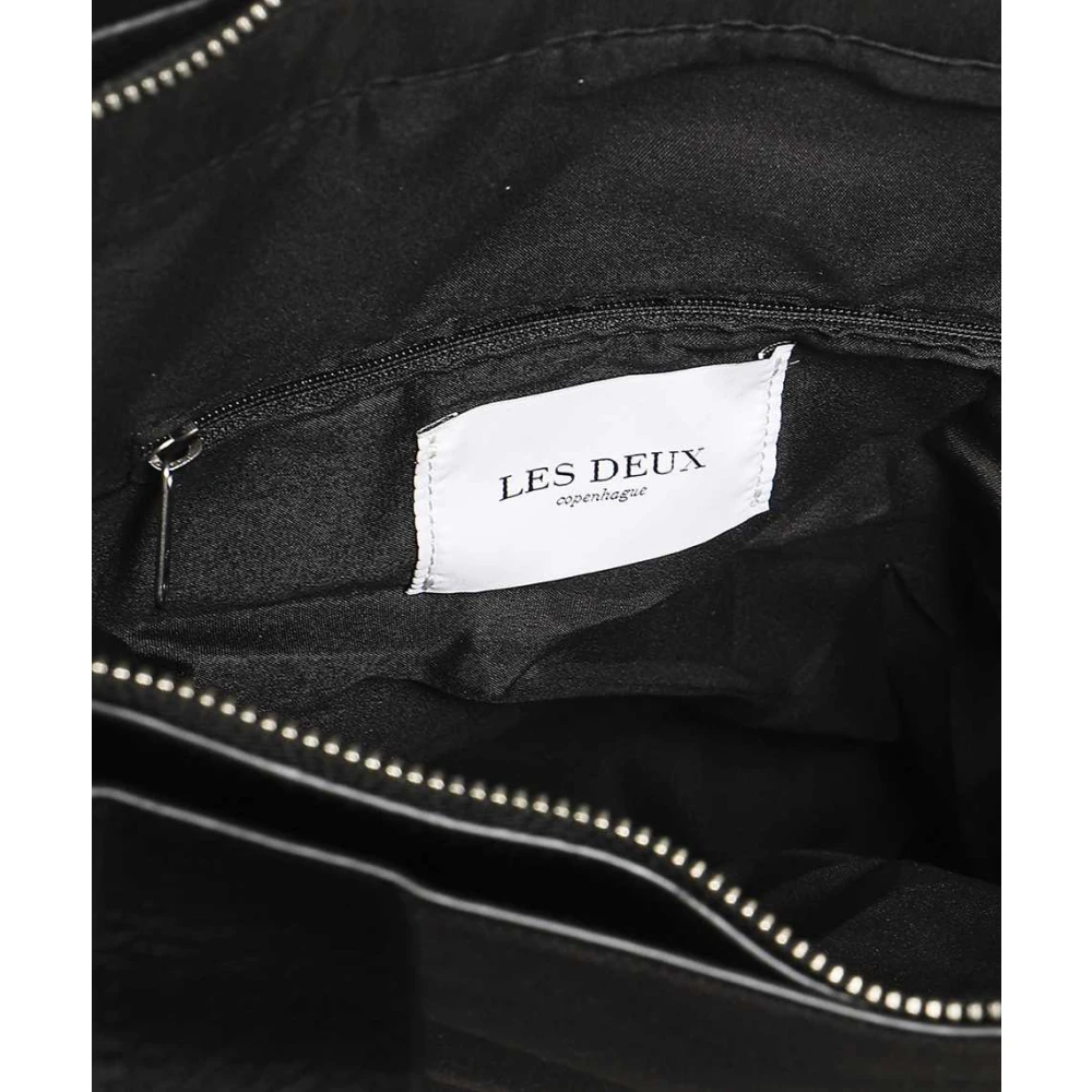 Les Deux Canvas Tote Bag met Ritssluiting Black Heren