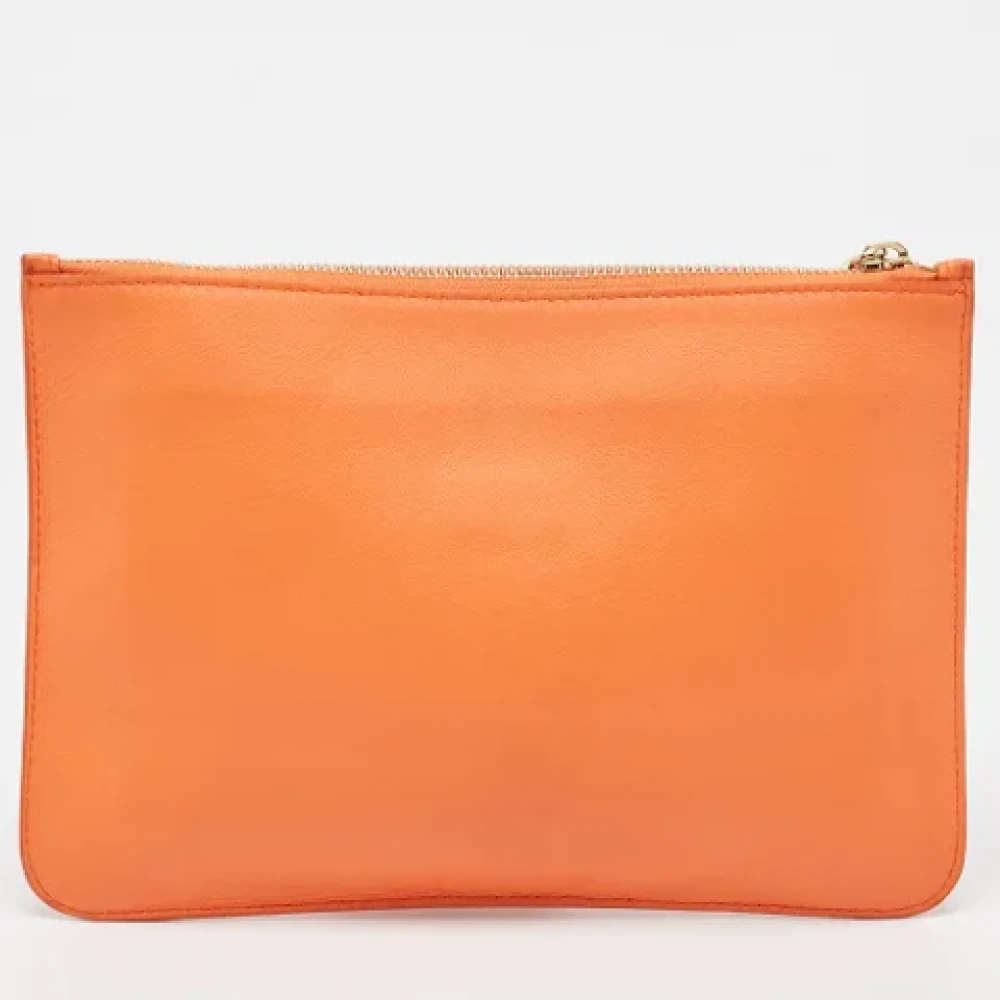 Versace Pre-owned Leather clutches Orange Dames