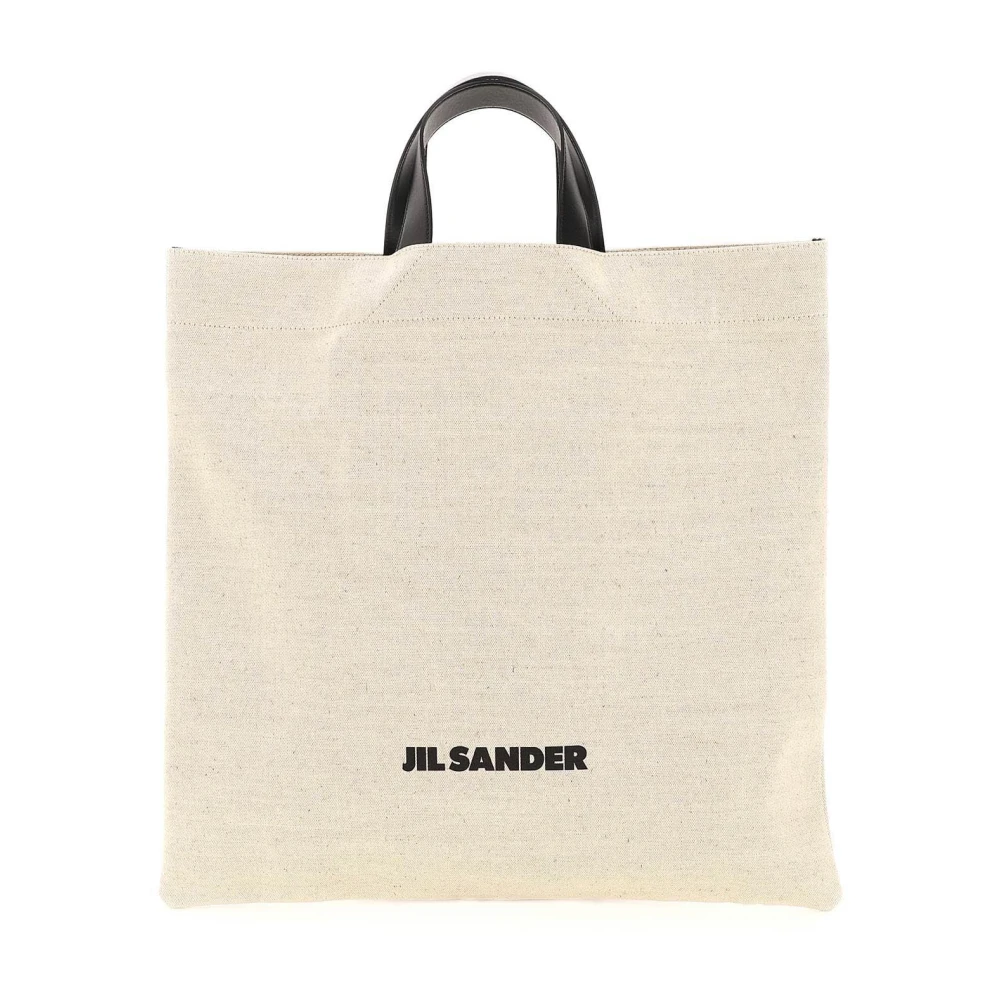 Jil Sander Tote Bag med Kontrasterande Bokstäver Beige, Herr