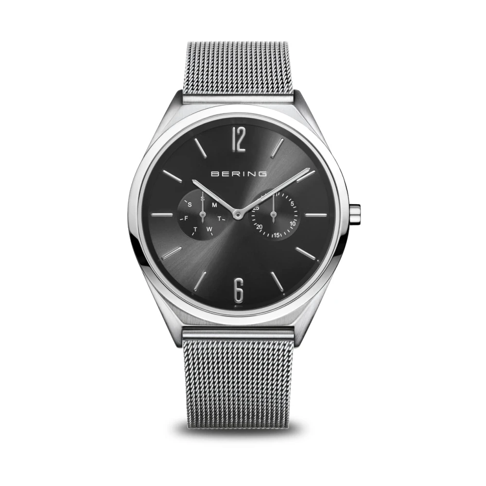 Bering Unisex Gray Watches, One Size, Watch Ultra Slim Bracelet Milanese Bracelet 17140-002
