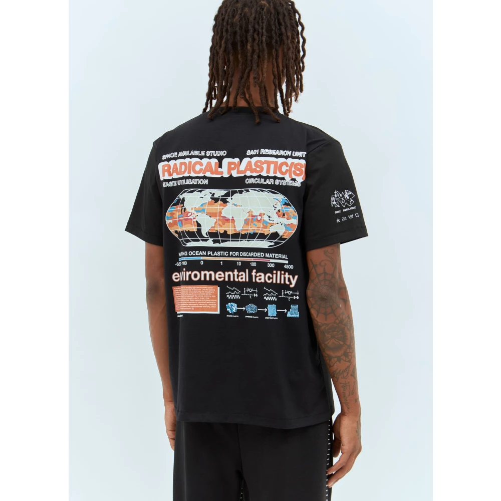 Space Available Grafische Print Katoenen T-shirt Black Heren