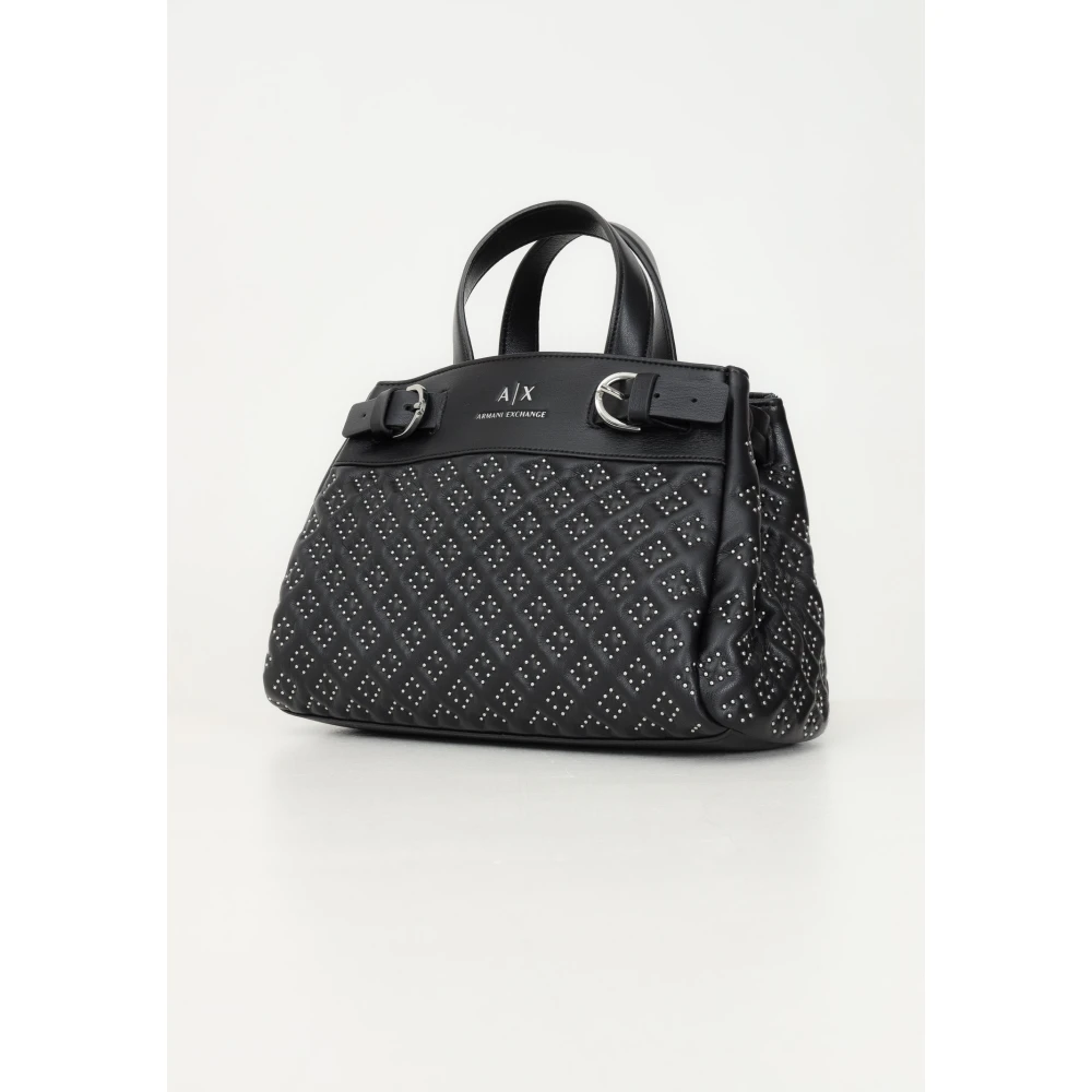 Armani Exchange Zwarte handtas met studs Black Dames