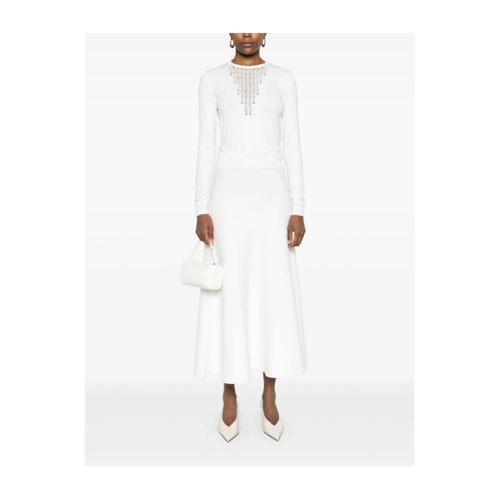 Liu Jo Witte Sweater met Strass White Dames