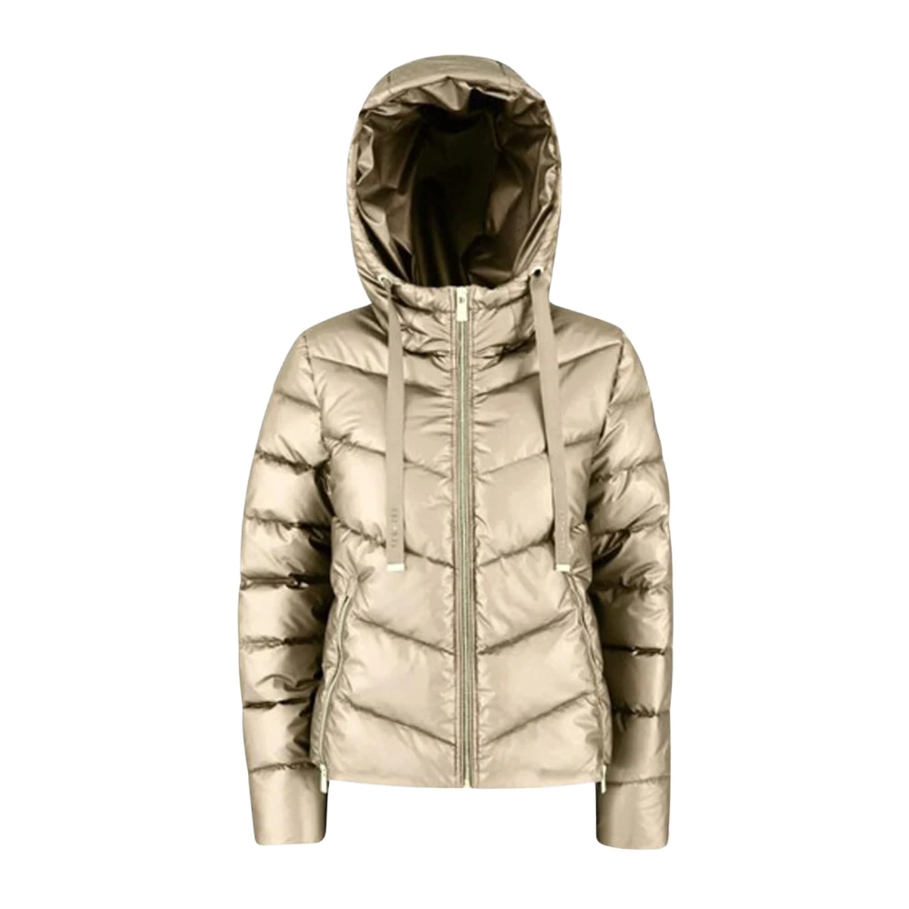 YES ZEE Korte Gewatteerde Hoodiejas Sand Beige Dames