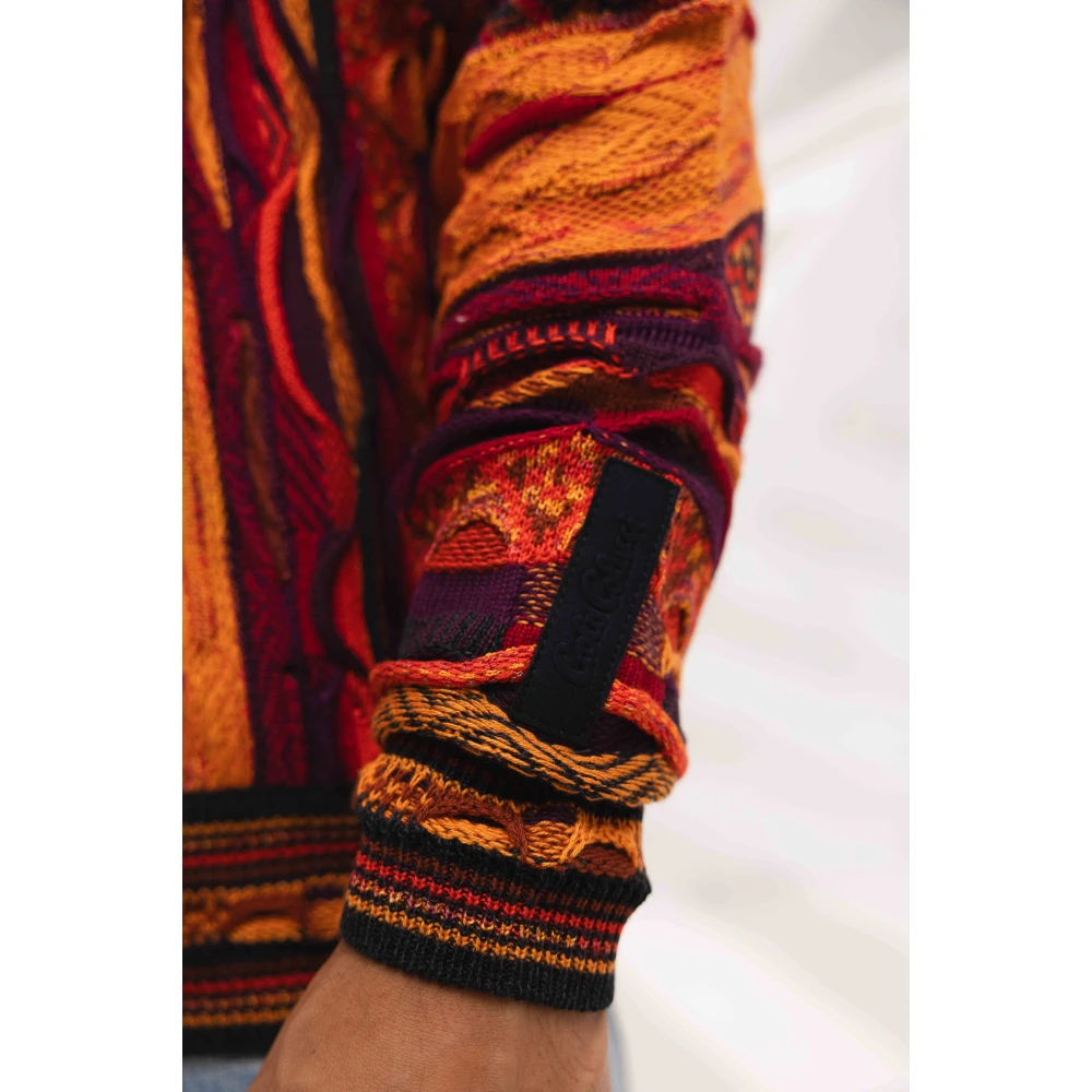 carlo colucci Rode Heren Trui Stijlvol Patroon Multicolor Heren