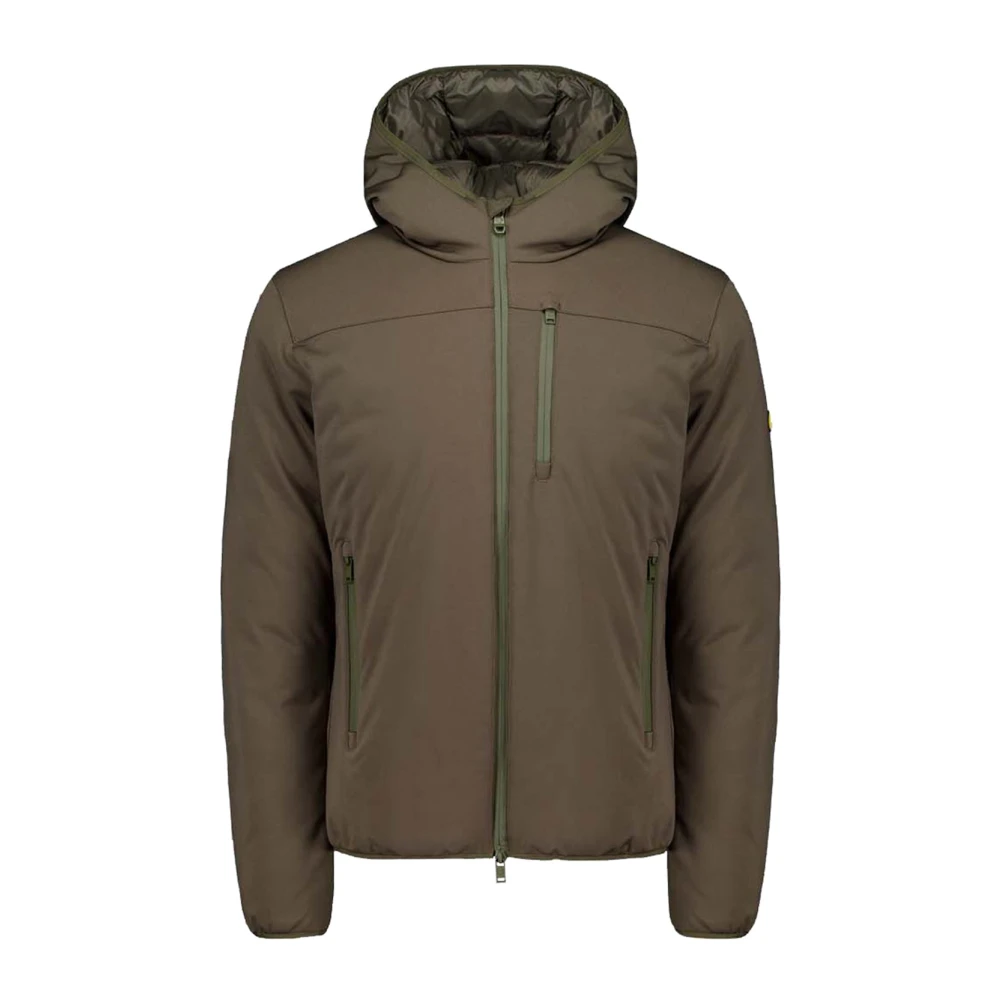 Ciesse Piumini Groene Waterdichte Jas met Rits Capuchon Brown Heren