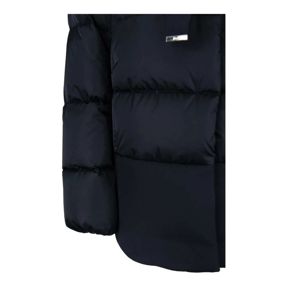 Herno Gewatteerde jas voor dames met drukknopen Black Dames