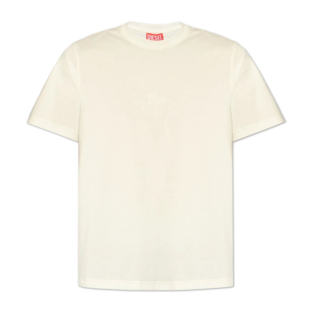 Diesel T-Must-Slits-N2 T-shirt med logotyp White, Herr