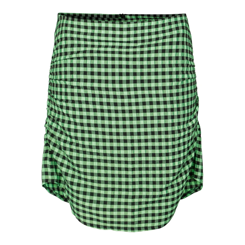 Green Checked Untold Stories Gaya Mini Skirt SkjÃ¸rt