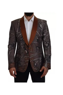 Bronze Monkey Print Silke Blazer Jacka