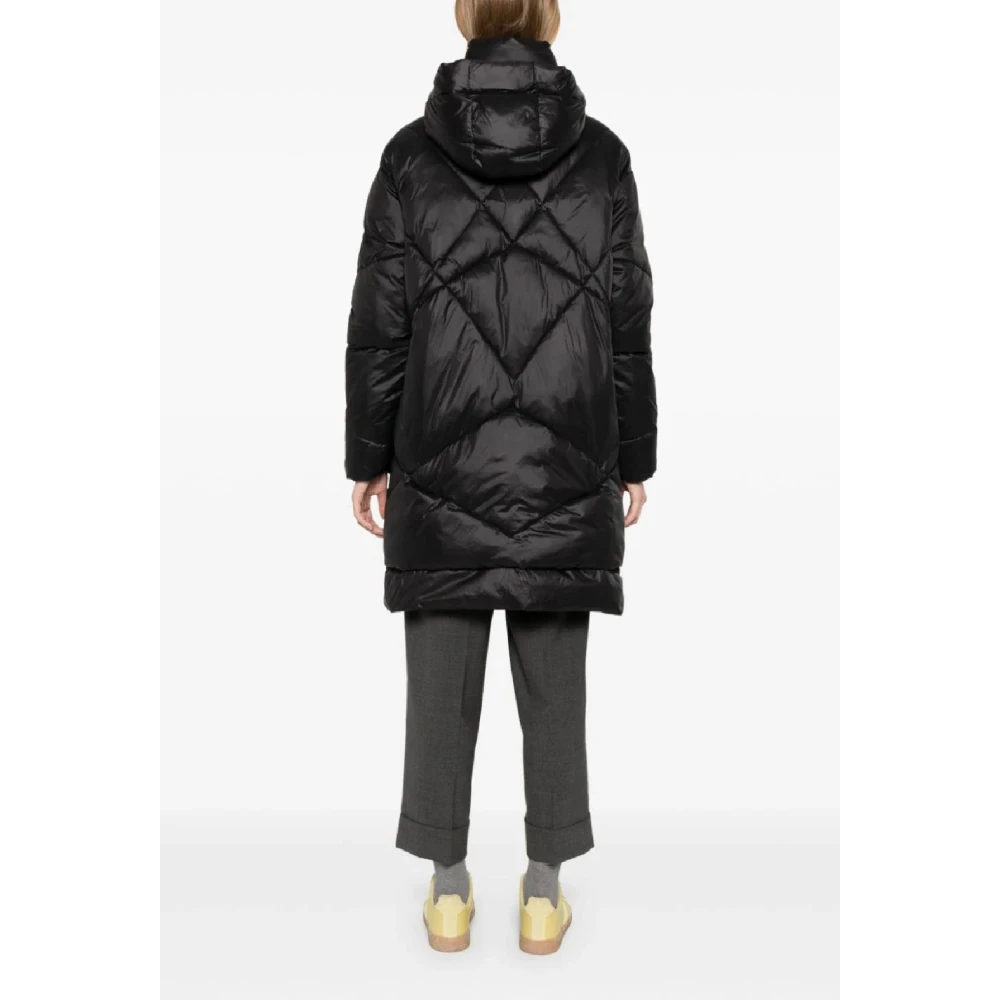 pinko Zwarte Gewatteerde Jas Aw24 Black Dames