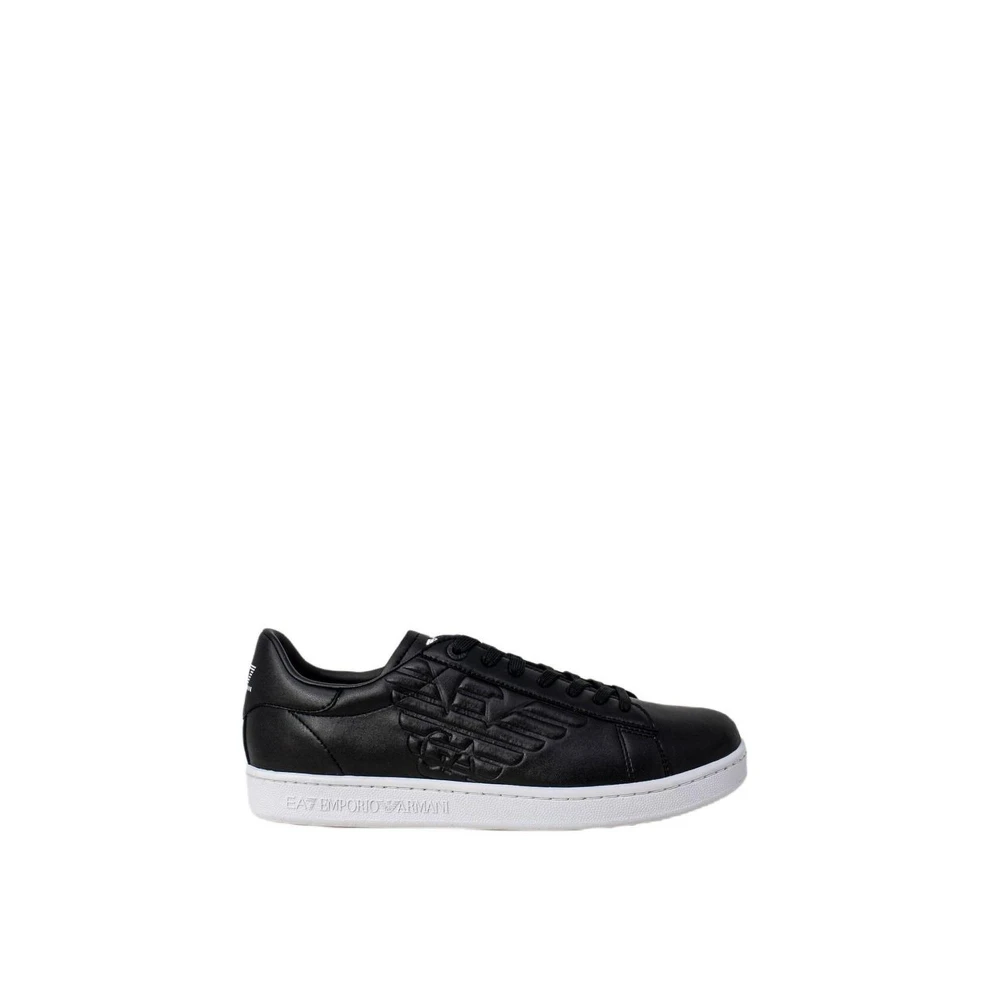 Emporio Armani Ea7 Herren Schwarz Low-Top Polyurethan-Sneakers
