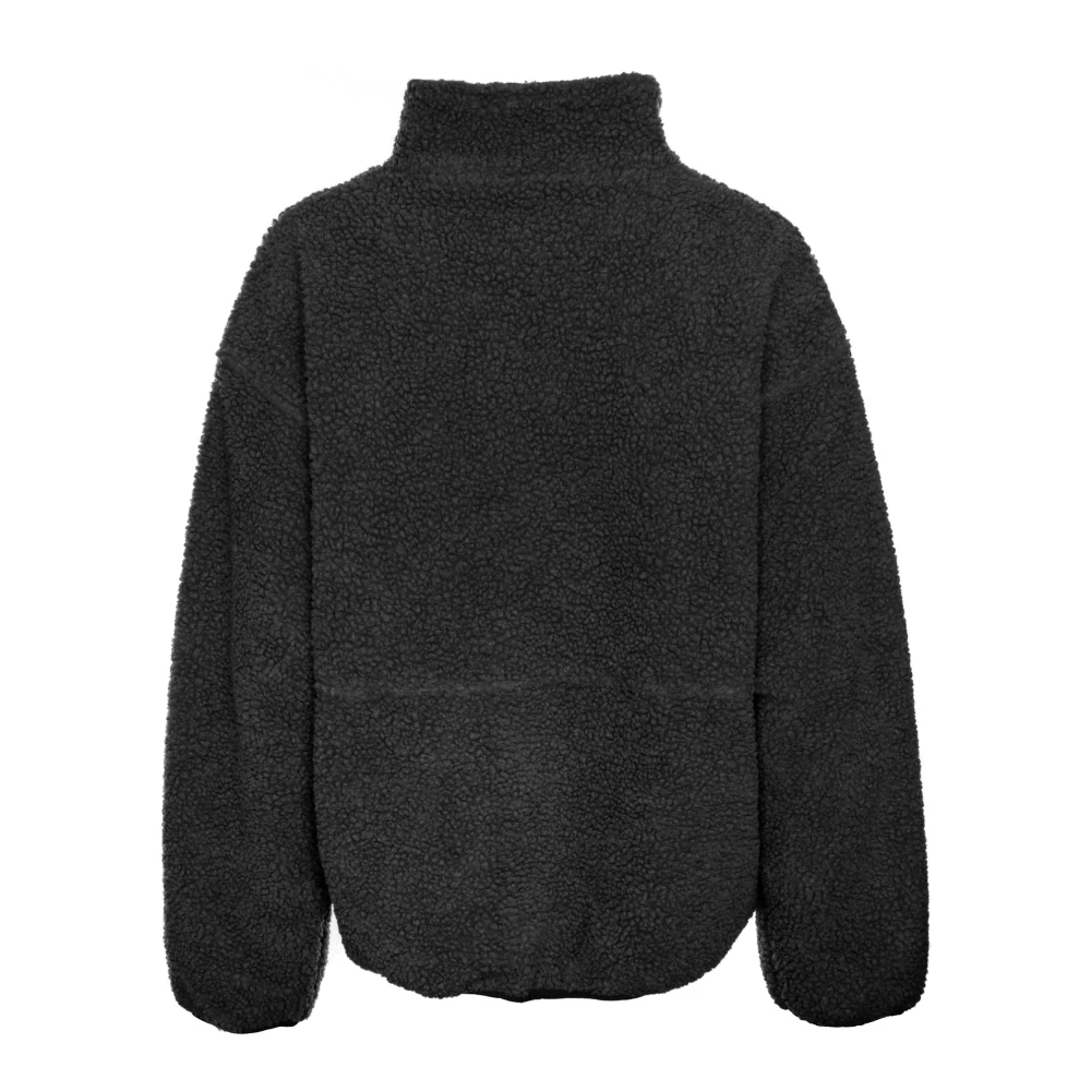 American vintage Gezellig Fleece Jack met Rits Gray Dames