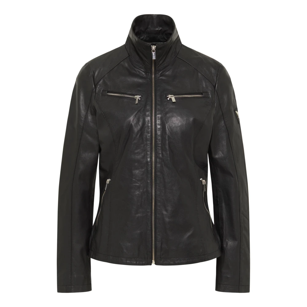 Carlo Colucci Women's Black Soft Leather Jacket Basic - Leather Jackets - L - Jackets
