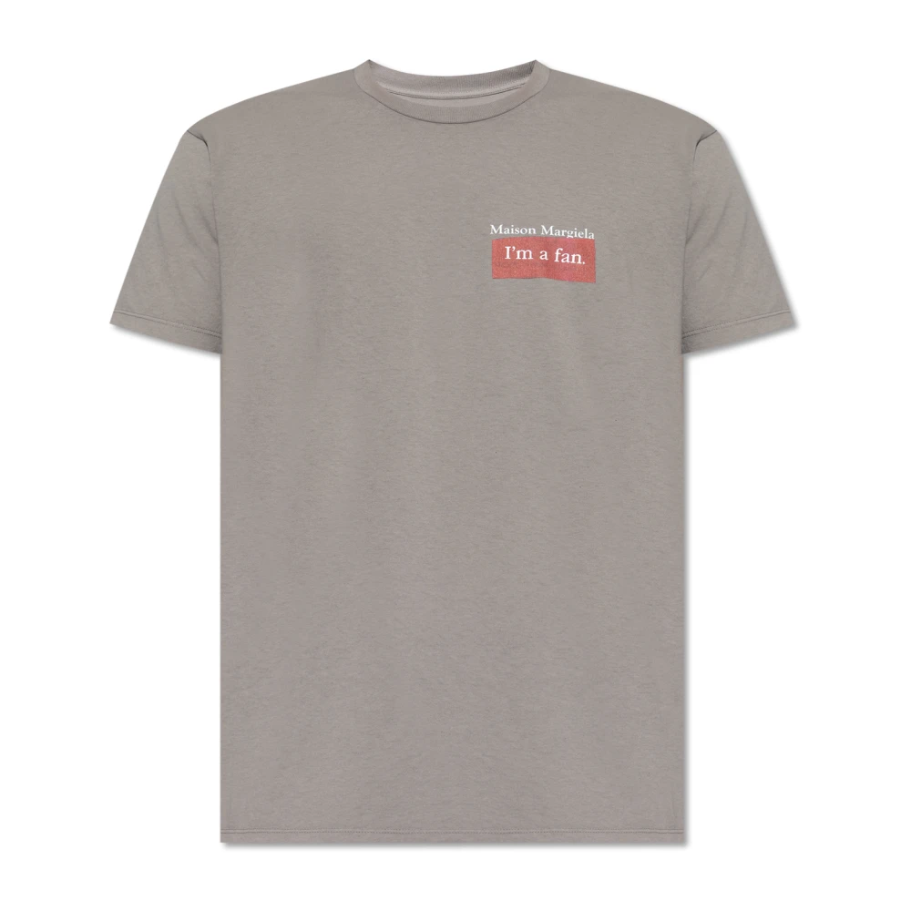 Maison Margiela Men's Gray T-Shirts, L, T-Shirt With Logo