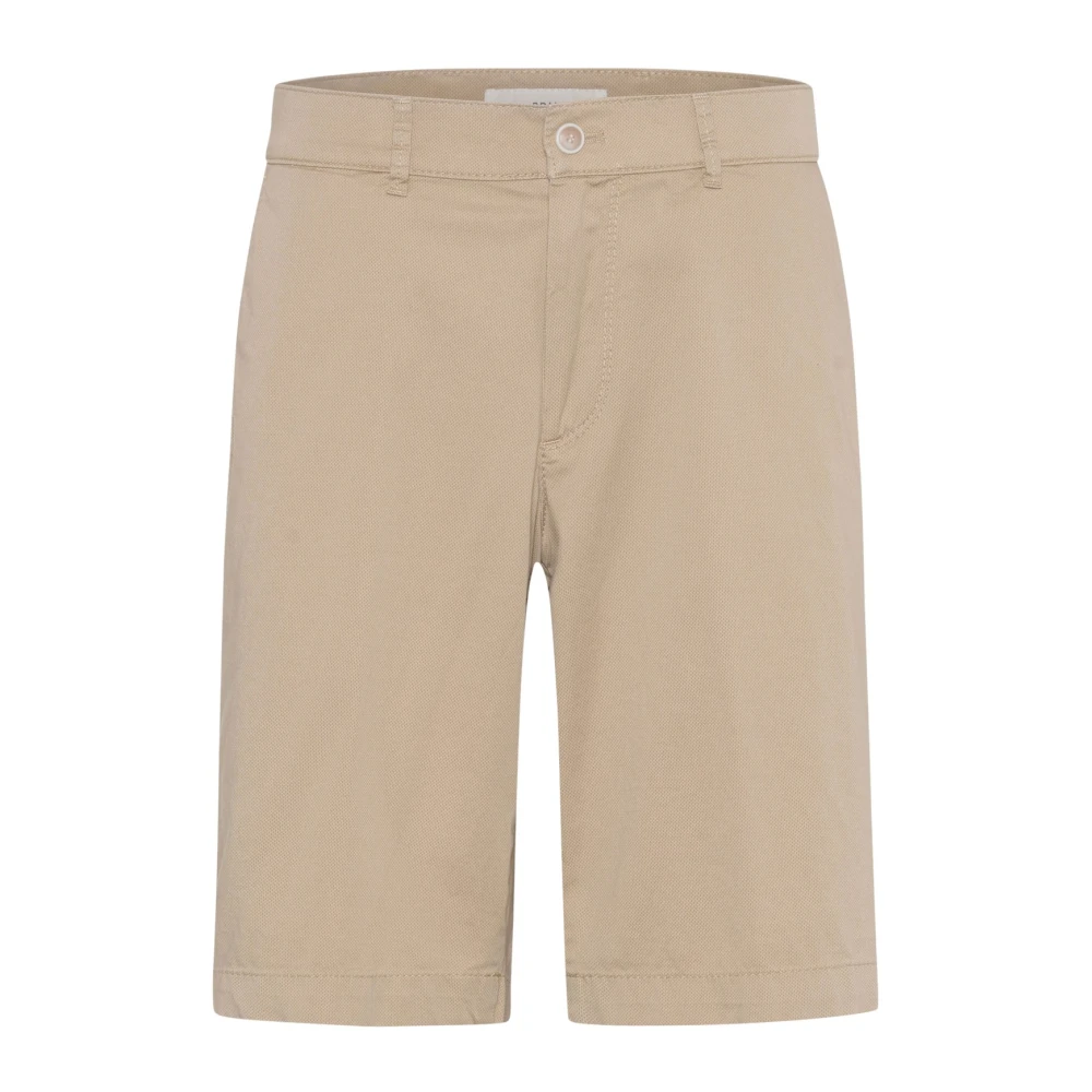 BRAX Beige Katoen Stretch Shorts Beige Heren