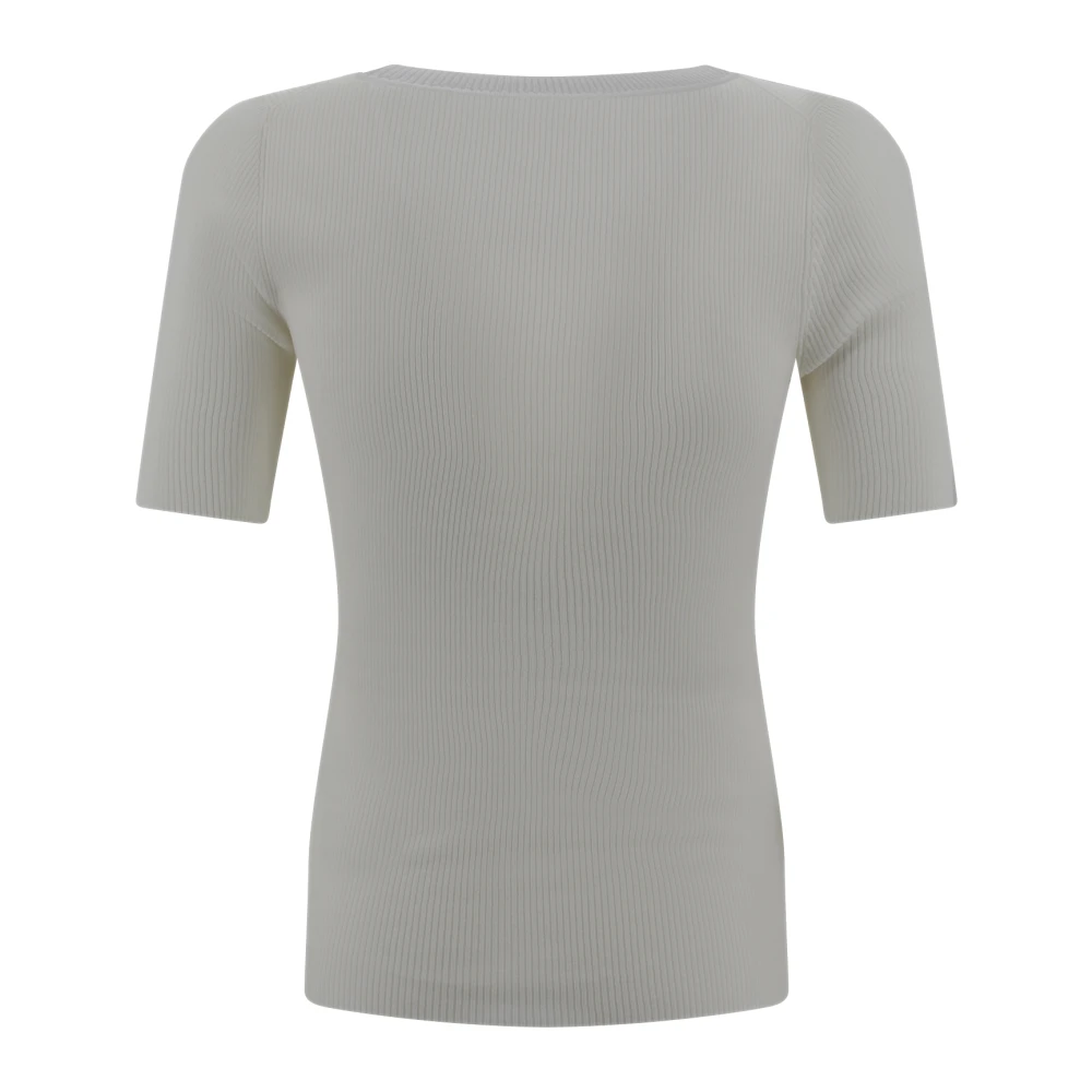 P.a.r.o.s.h. Crème Trui met Ribgebreid Beige Dames