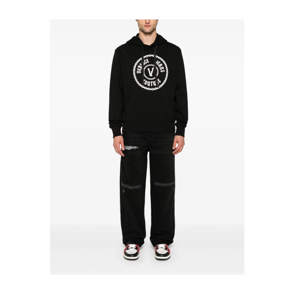 Versace Jeans Couture Zwarte Sweatshirt voor Mannen Aw24 Black Heren