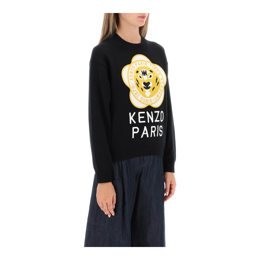 Kenzo Tiger Academy Crew-Neck Sweater Black, Dam