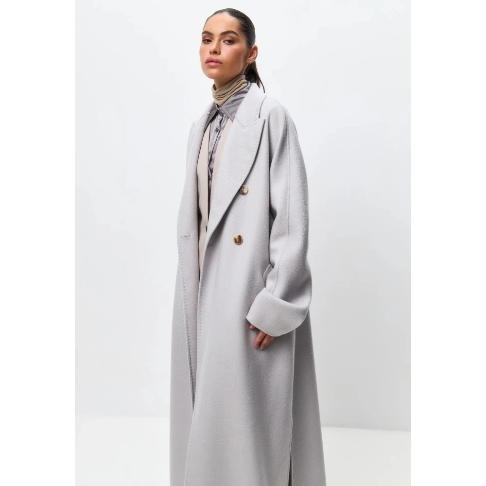 Cesare Gaspari Klassieke Luxe Lange Jas Rosie Wit Gray Dames