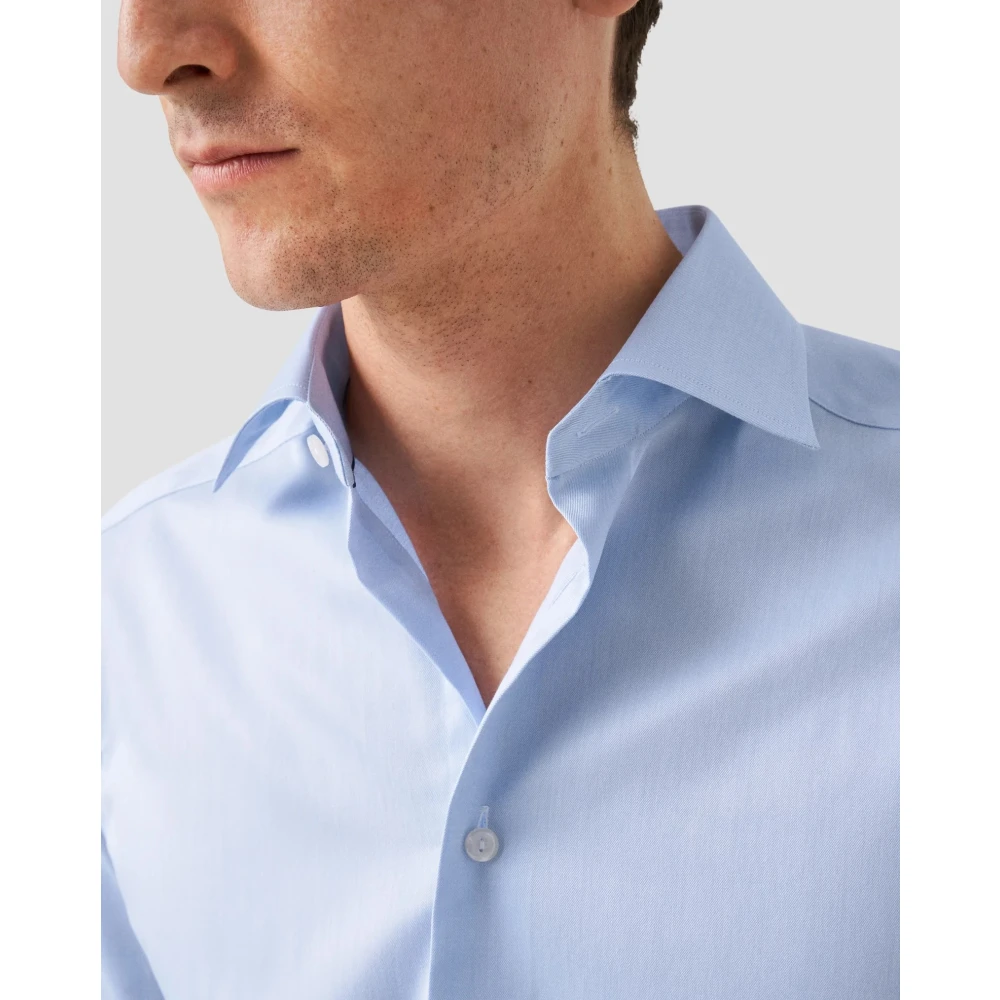 Eton Blauw Signature Twill Business Overhemd Blue Heren