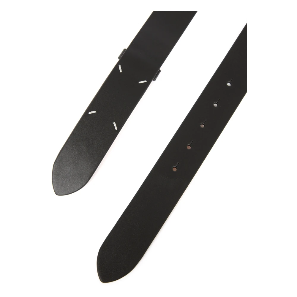 Maison Margiela Zwarte leren riem met gesp Black Dames
