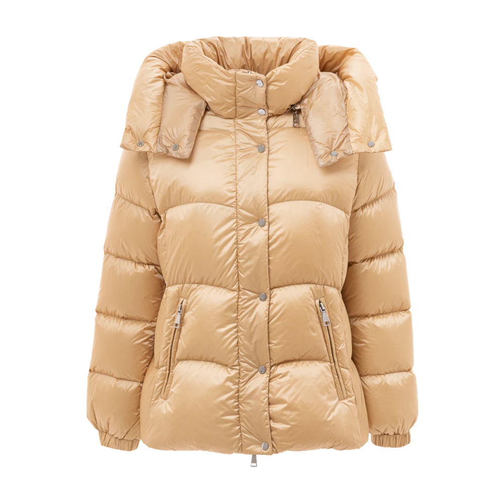 Add Women's Yellow Hooded Removable Puffer Jacket