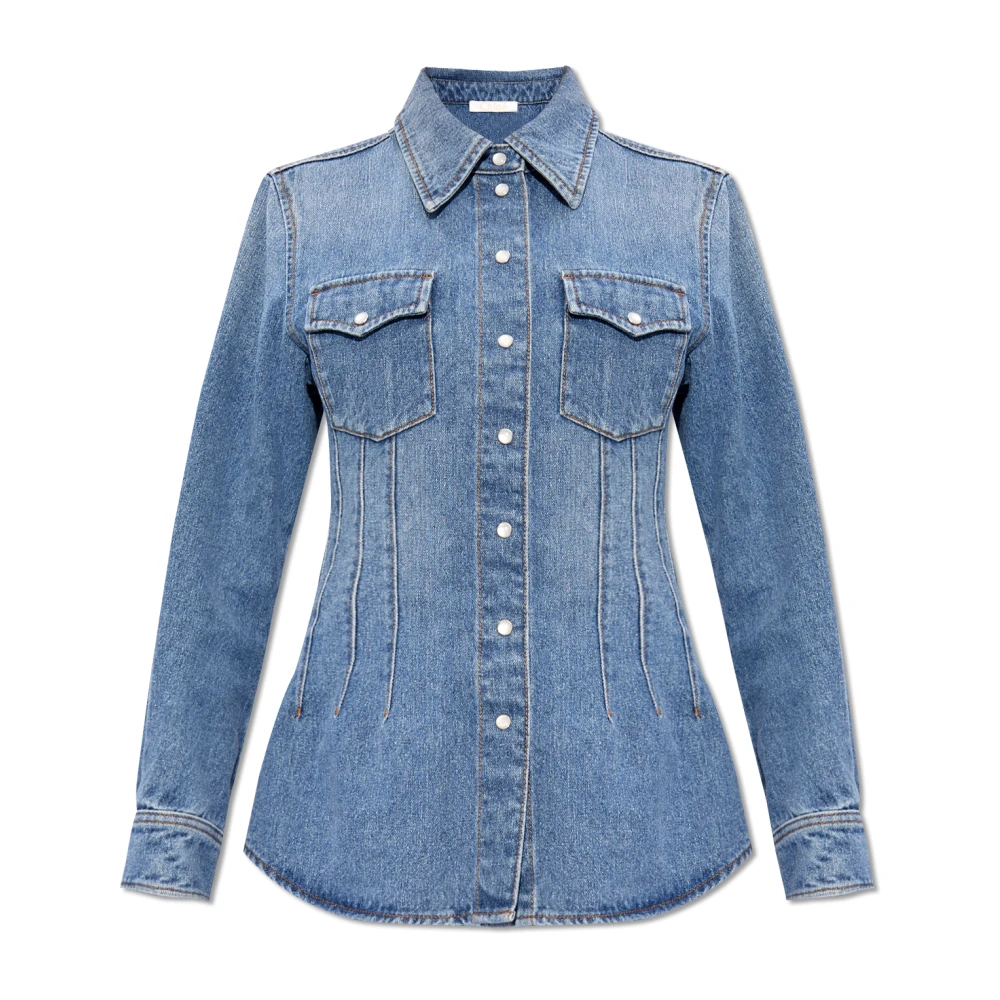 Chloé Women's Blue Denim Shirt - Shirts - 2XS - Blouses & Shirts