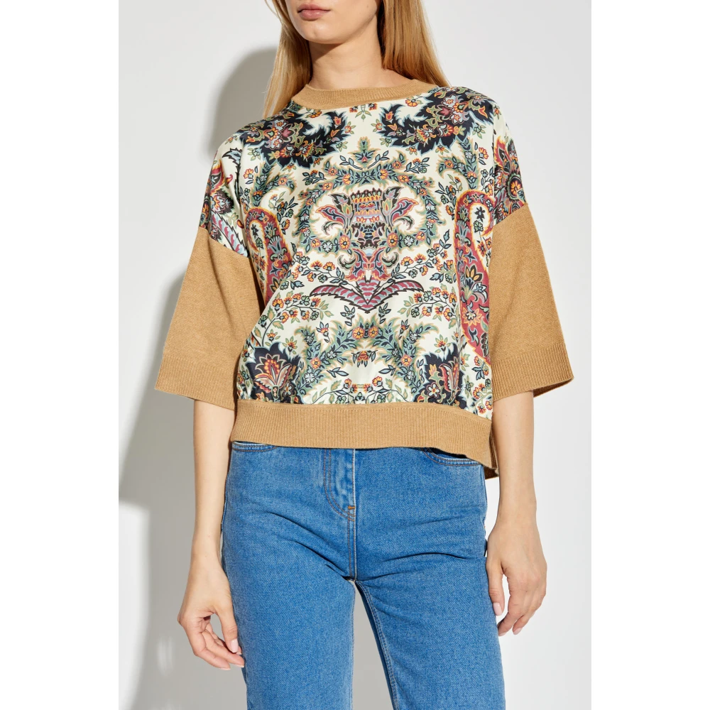 ETRO Trui met zijden inzetstuk Multicolor Dames