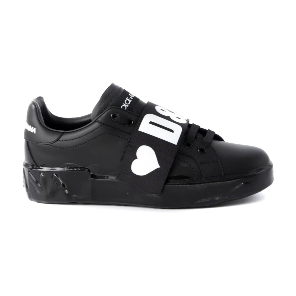 Dolce & Gabbana Donna Nero Portofino Dg Rules Sneakers