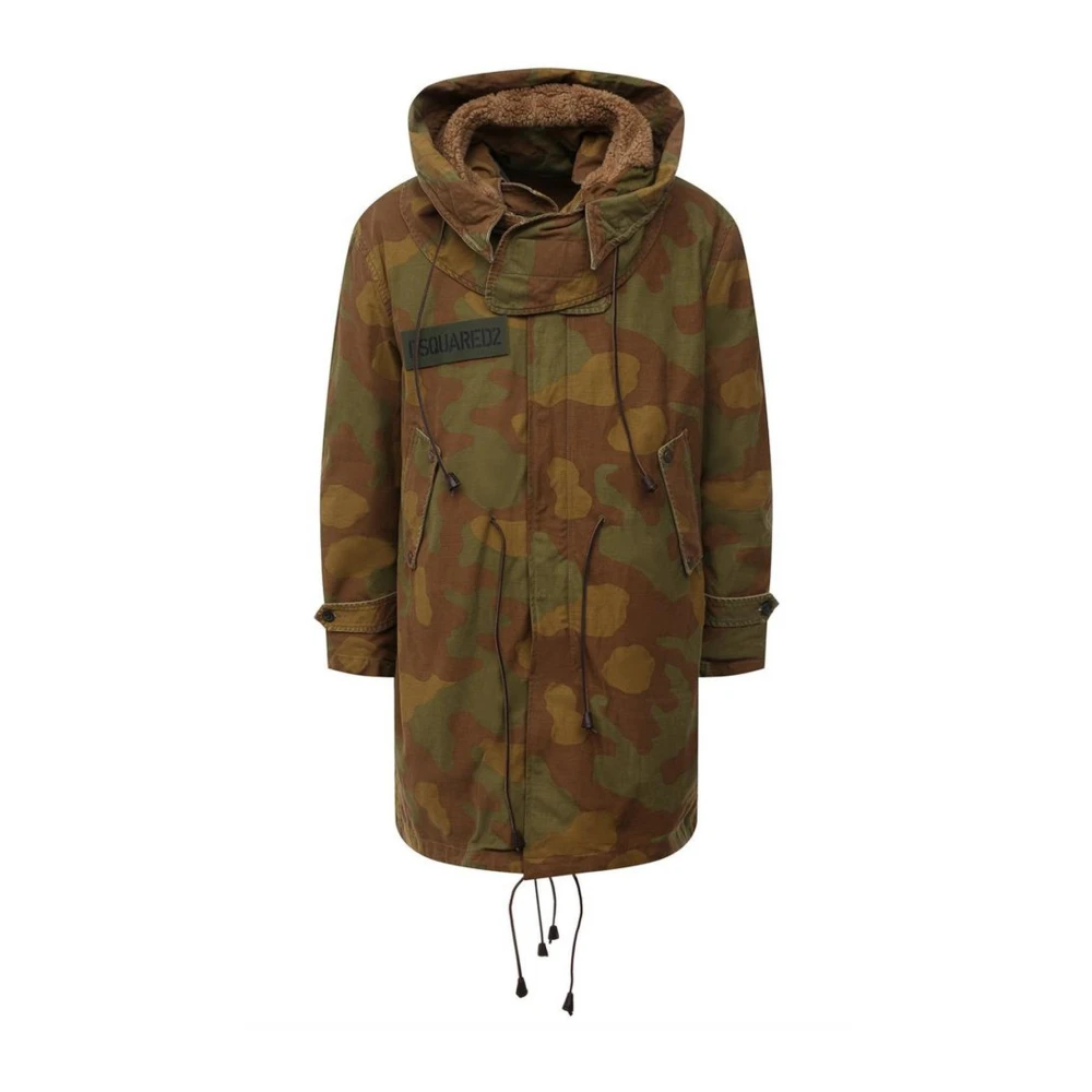 Dsquared2 Camo Hooded Parka Jas Multicolor Heren
