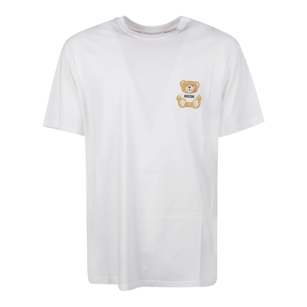 Moschino Speelse Teddy Bear Patch T-Shirt White Heren