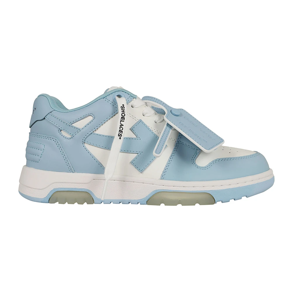 Off White Vita Sneakers Höj Stil Lyx Blandning Blue, Dam