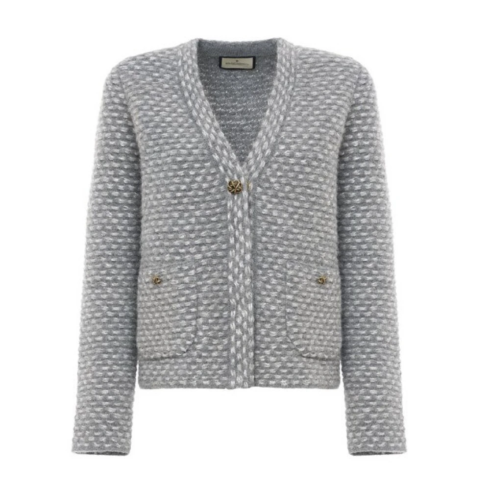 Windsor Gebreid jasje van alpaca en wol Gray Dames