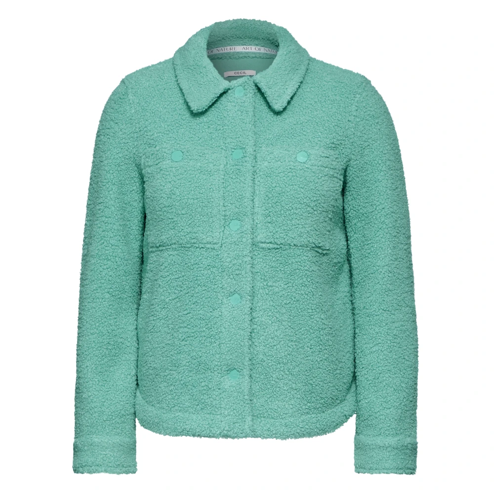 Cecil Teddy-jack met overhemdkraag Green Dames