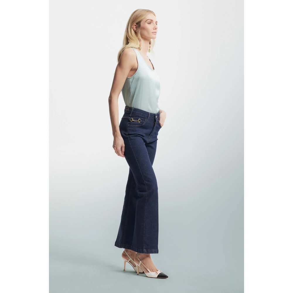 Kocca Metal Hook Waistline Jeans Blue Dames
