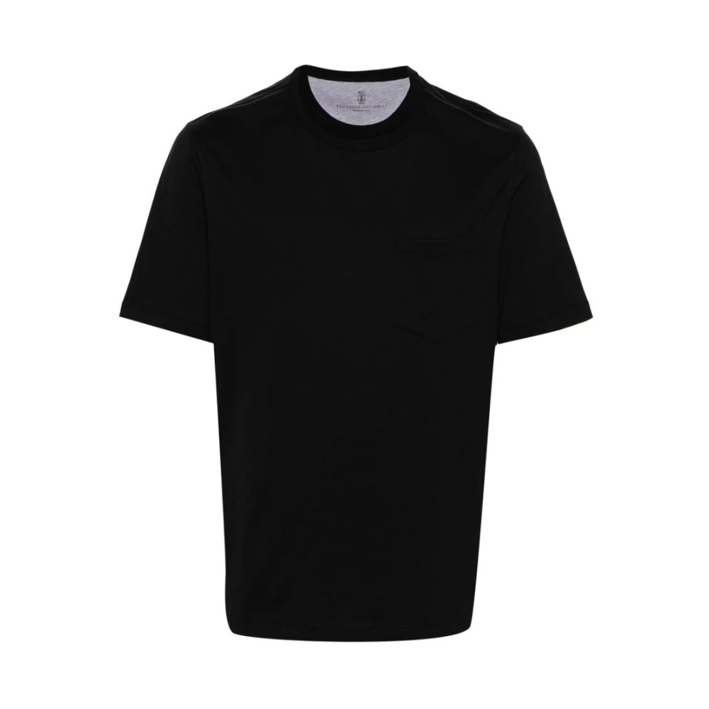 BRUNELLO CUCINELLI Zwart Katoenen Jersey T-Shirt Black Heren