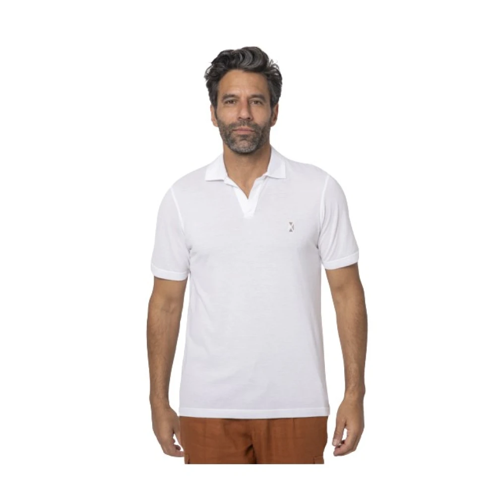 Gran Sasso Wit Polo Shirt White Heren
