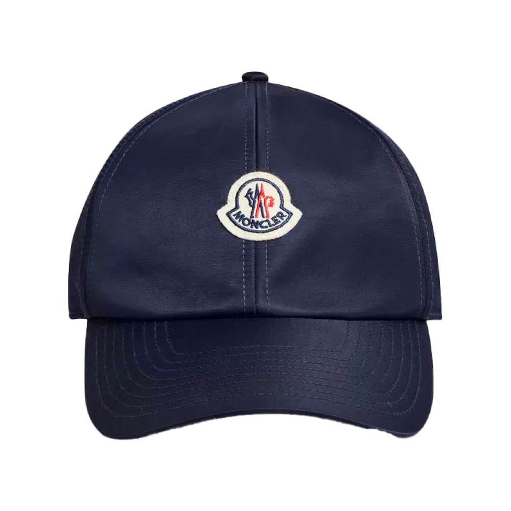 Moncler Stijlvolle Satijnen Baseballpet Blue Dames