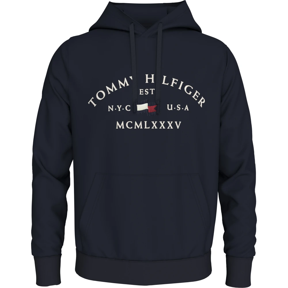 Tommy Hilfiger Blauwe Hoodie Sweatshirt Casual Stijl Blue Heren