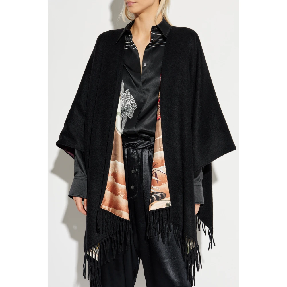 Salvatore Ferragamo Omkeerbare Poncho Black Dames