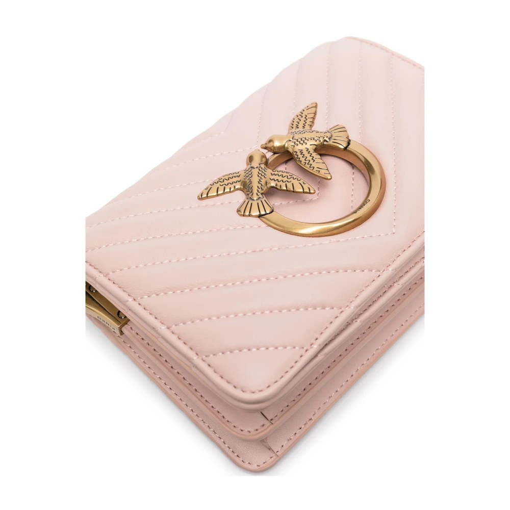 pinko Matelassé Schoudertas met Goudkleurige Hardware Pink Dames